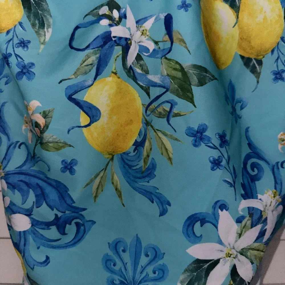Floral Lemon Print One Piece Swimsuit